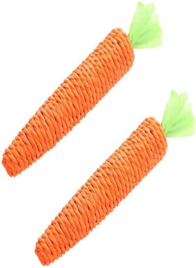 WaigN 2 Pcs Orange Natural Interactive Sisal Carrot Cat Toys, Cat Dental Chew Toy Kitten Teething Toys for Indoor Cats, Interactive, Decorations - Image 1